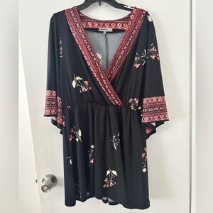 Bailey Blue Red and Black Patterned Top